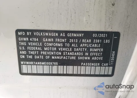 2021 Volkswagen Arteon 2.0T Sel R-Line из США, поврежденный, VIN WVWHR7AN5ME009765